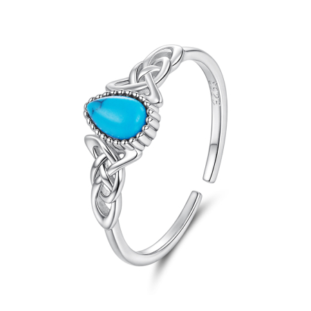 INELE - Inel reglabil din Argint Celtic Turquoise