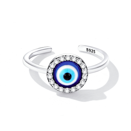 Inel reglabil din Argint Evil Eye [3]