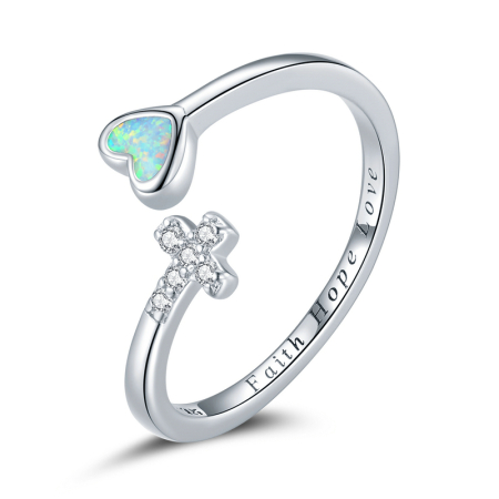 INELE - Inel reglabil din Argint Faith & Love