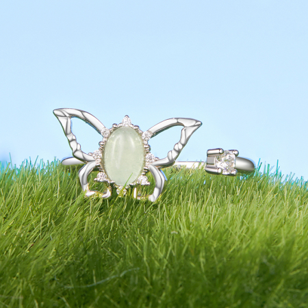 Inel reglabil din Argint Opal Butterfly [5]
