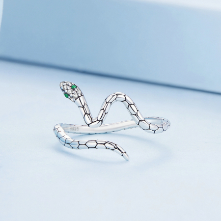 Inel reglabil din Argint Silver Snake [3]