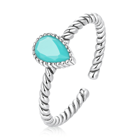 INELE - Inel reglabil din Argint Turquoise Drop