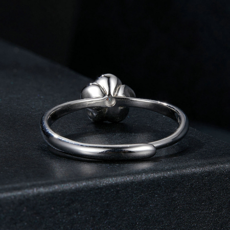 Inel reglabil Moissanite Argint Flower [4]