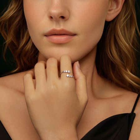 Inel reglabil Moissanite Argint Symphony [1]