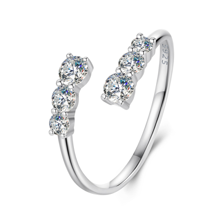 Colecția Moissanite ARGINT - Inel reglabil Moissanite Argint Symphony
