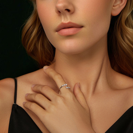 Inel reglabil Moissanite Argint Symphony [6]