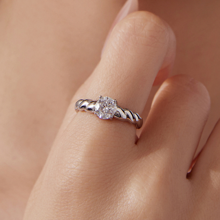 Inel reglabil Moissanite Argint Twist [5]
