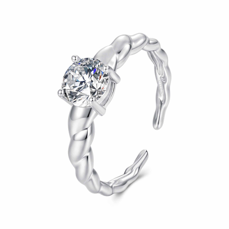 Colecția Moissanite ARGINT - Inel reglabil Moissanite Argint Twist