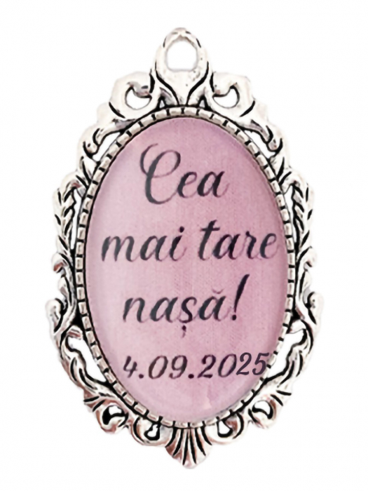 Brosa personalizata nunta "Cea mai tare nasa" [1]