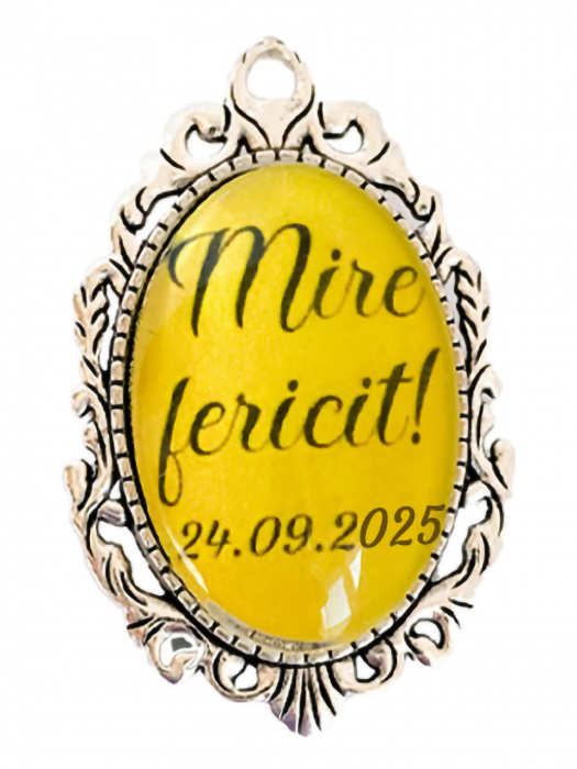 Brosa personalizata nunta "Mire fericit!" [1]