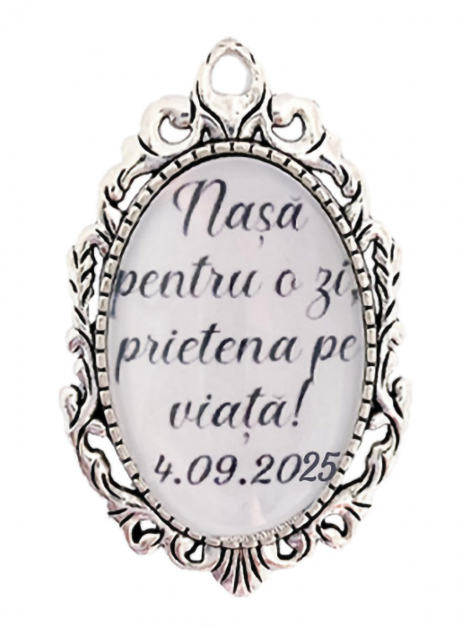 Brosa personalizata nunta "Nasa pentru o zi, prietena pe viata" [1]