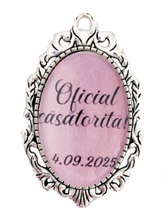 Brosa personalizata nunta "Oficial casatorita" [1]