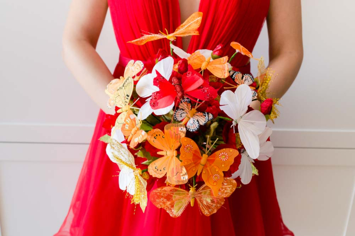 Buchet cu maci si fluturi multicolori [3]