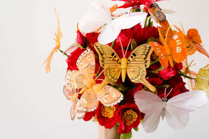 Buchet cu maci si fluturi multicolori [7]