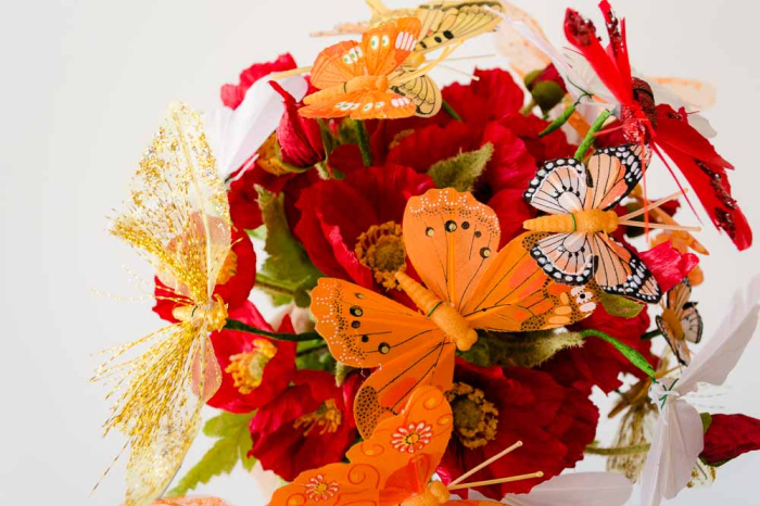 Buchet cu maci si fluturi multicolori [5]
