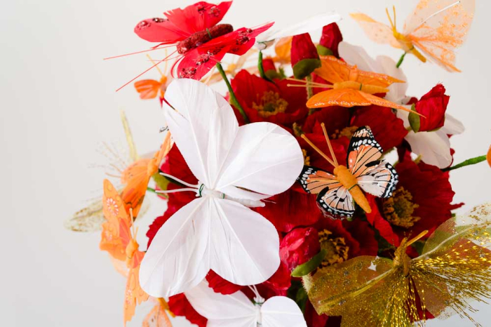 Buchet cu maci si fluturi multicolori [6]