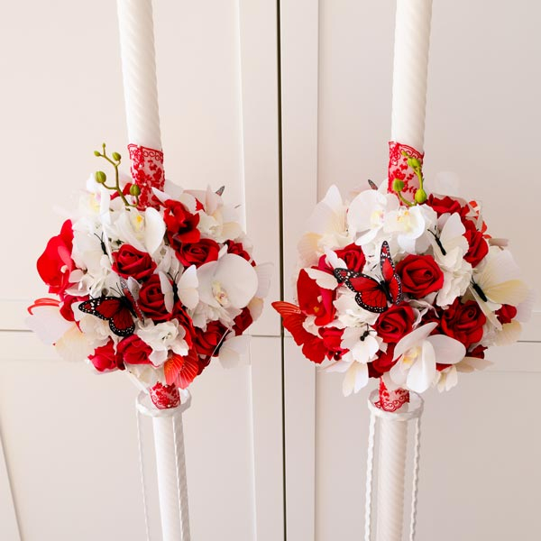 Lumanari decorate cu orhidee si fluturi [1]