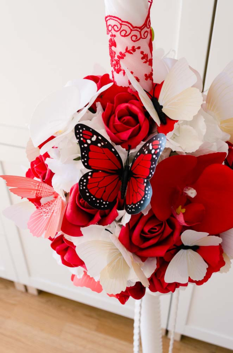 Lumanari decorate cu orhidee si fluturi [5]