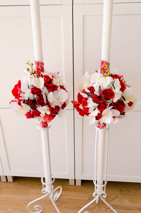 Lumanari decorate cu orhidee si fluturi [7]