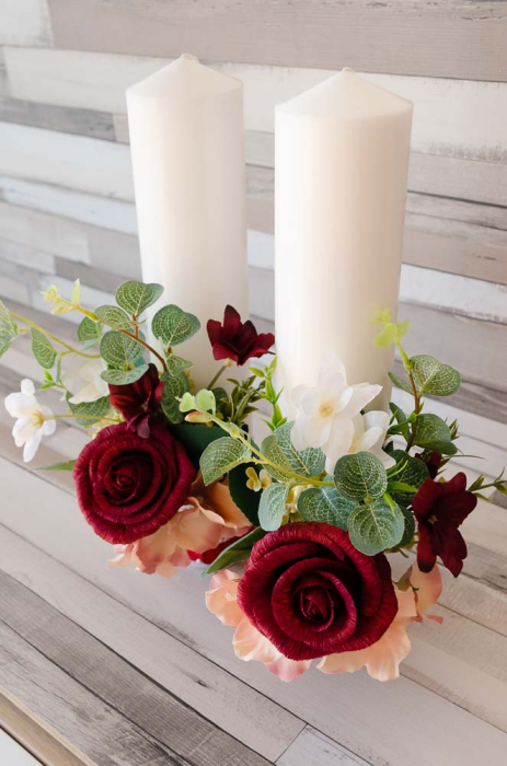 Lumanari decorate cu trandafiri din hartie [4]