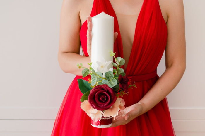 Lumanari decorate cu trandafiri din hartie [2]