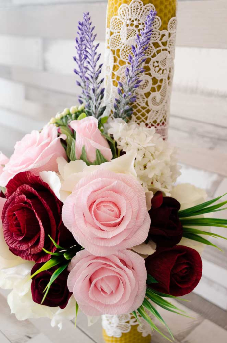 Lumanari din ceara naturala cu flori din hartie [2]