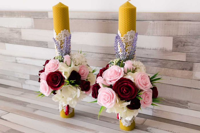 Lumanari din ceara naturala cu flori din hartie [6]