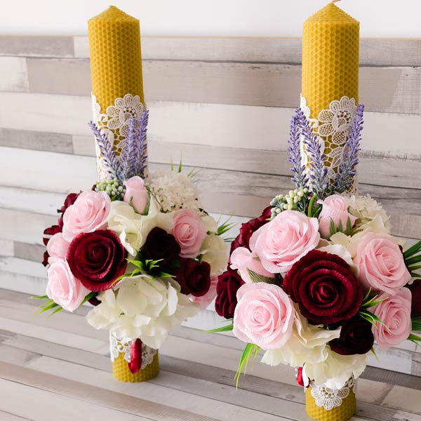 Lumanari din ceara naturala cu flori din hartie [1]