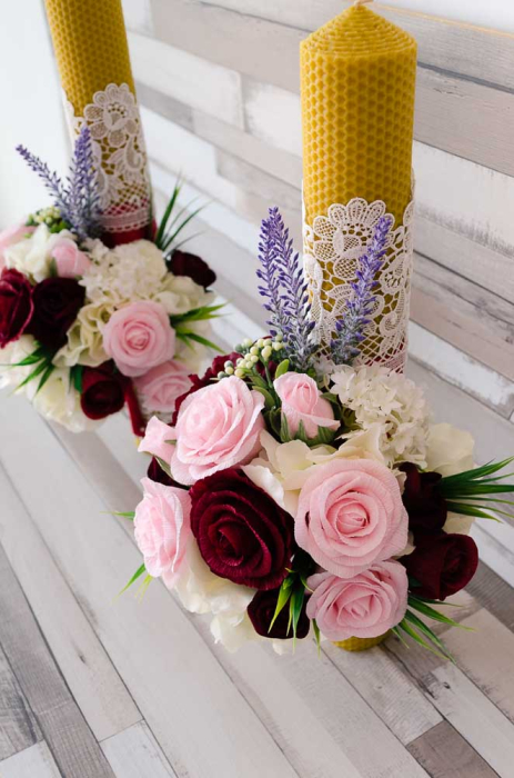 Lumanari din ceara naturala cu flori din hartie [5]