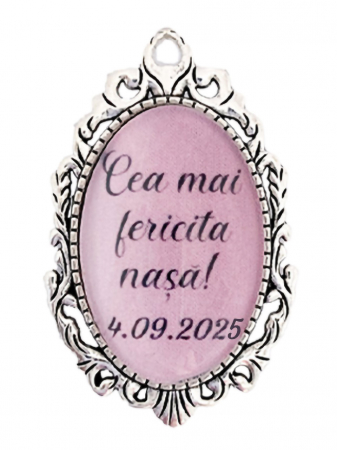 Brose - Brosa personalizata nunta "Cea mai fericita nasa"
