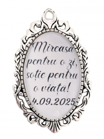 Brose - Brosa personalizata nunta "Mireasa pentru o zi, sotie pentru o viata"