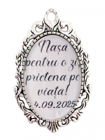 Brose - Brosa personalizata nunta "Nasa pentru o zi, prietena pe viata"