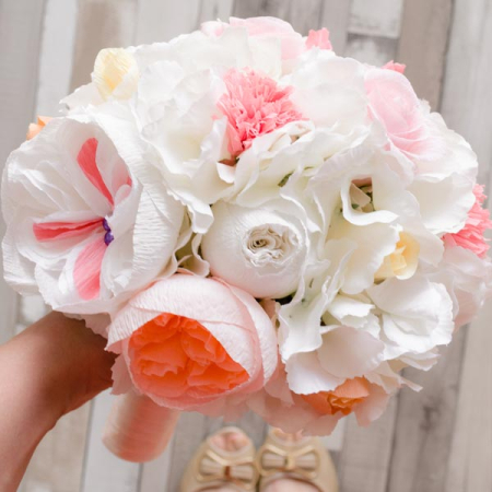 Hartie - Buchet cu bujori pastel