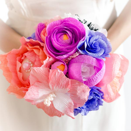 Hartie - Buchet cu flori pastel 2