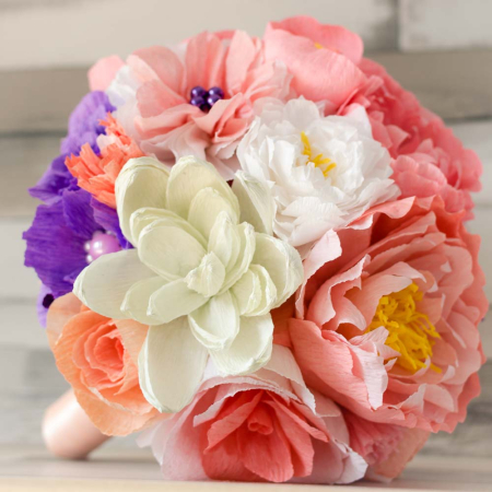 Hartie - Buchet cu flori pastel 5
