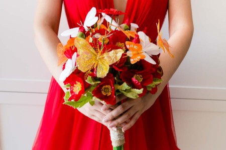 Buchet cu maci si fluturi multicolori [1]