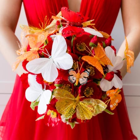 Buchet cu maci si fluturi multicolori [0]