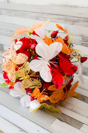 Buchet cu maci si fluturi multicolori [3]