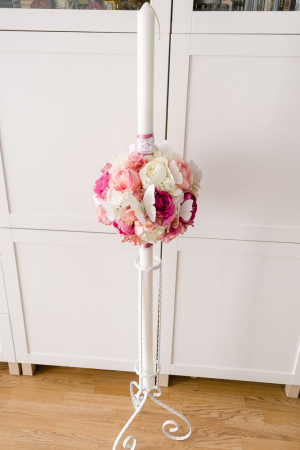 Lumanari decorate cu flori pastel din hartie si textil [1]