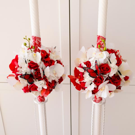 Lumanari decorate cu orhidee si fluturi [0]