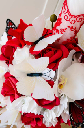 Lumanari decorate cu orhidee si fluturi [1]