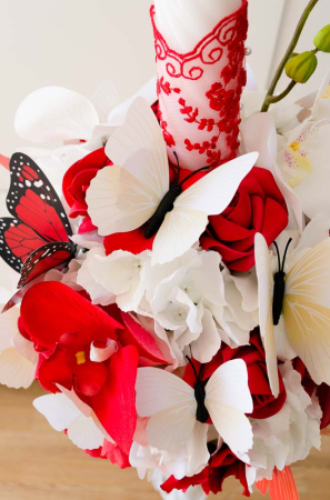 Lumanari decorate cu orhidee si fluturi [3]