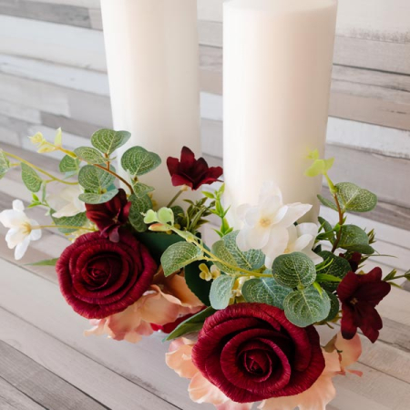 Lumanari decorate cu trandafiri din hartie [0]