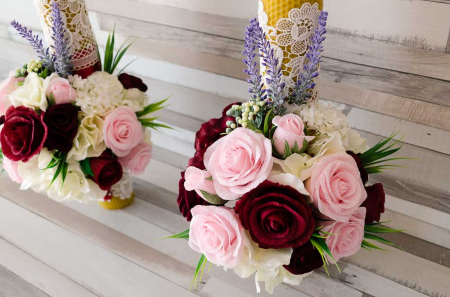 Lumanari din ceara naturala cu flori din hartie [2]