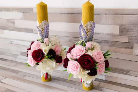 Lumanari din ceara naturala cu flori din hartie [5]