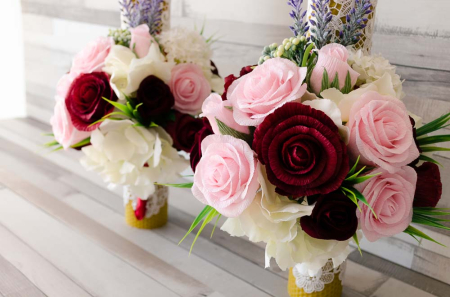 Lumanari din ceara naturala cu flori din hartie [3]