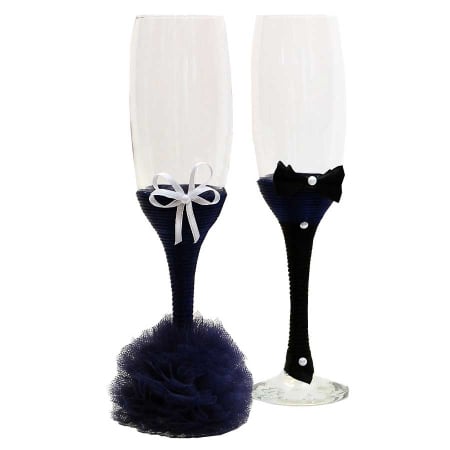 Pahare - Set 2 pahare miri cu tiul albastru inchis
