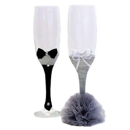 Pahare - Set 2 pahare miri cu tiul argintiu