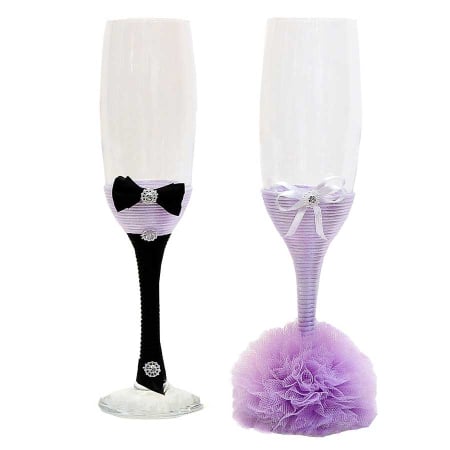 Pahare - Set 2 pahare miri cu tiul lila