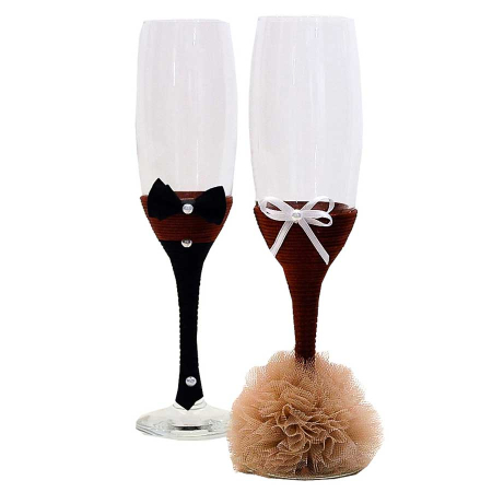 Pahare - Set 2 pahare miri cu tiul maro